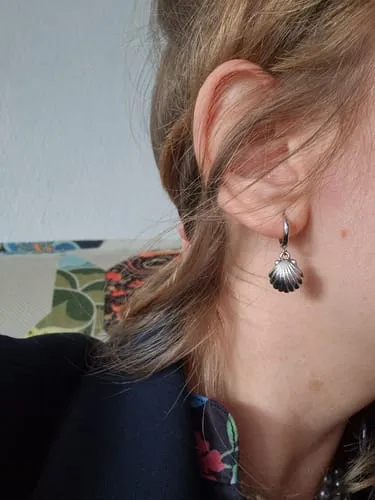 TIMI OF SWEDEN Mermaid Shell hoop øreringe forgyldt