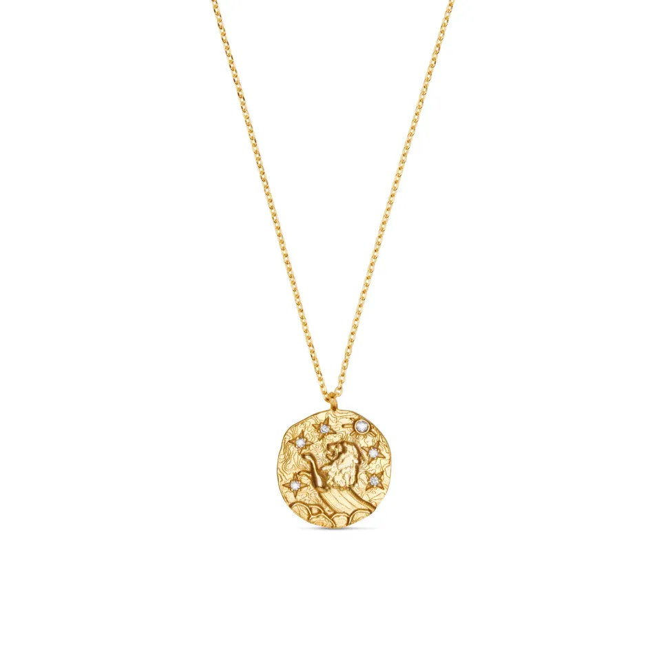 Orelia Leo Zodiac halskæde forgyldt