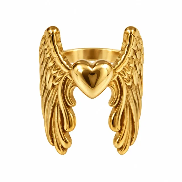 Wos UP Angel ring forgyldt hjerte vinger