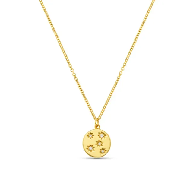 Orelia Crystal Starburst Coin halskæde guld mønt