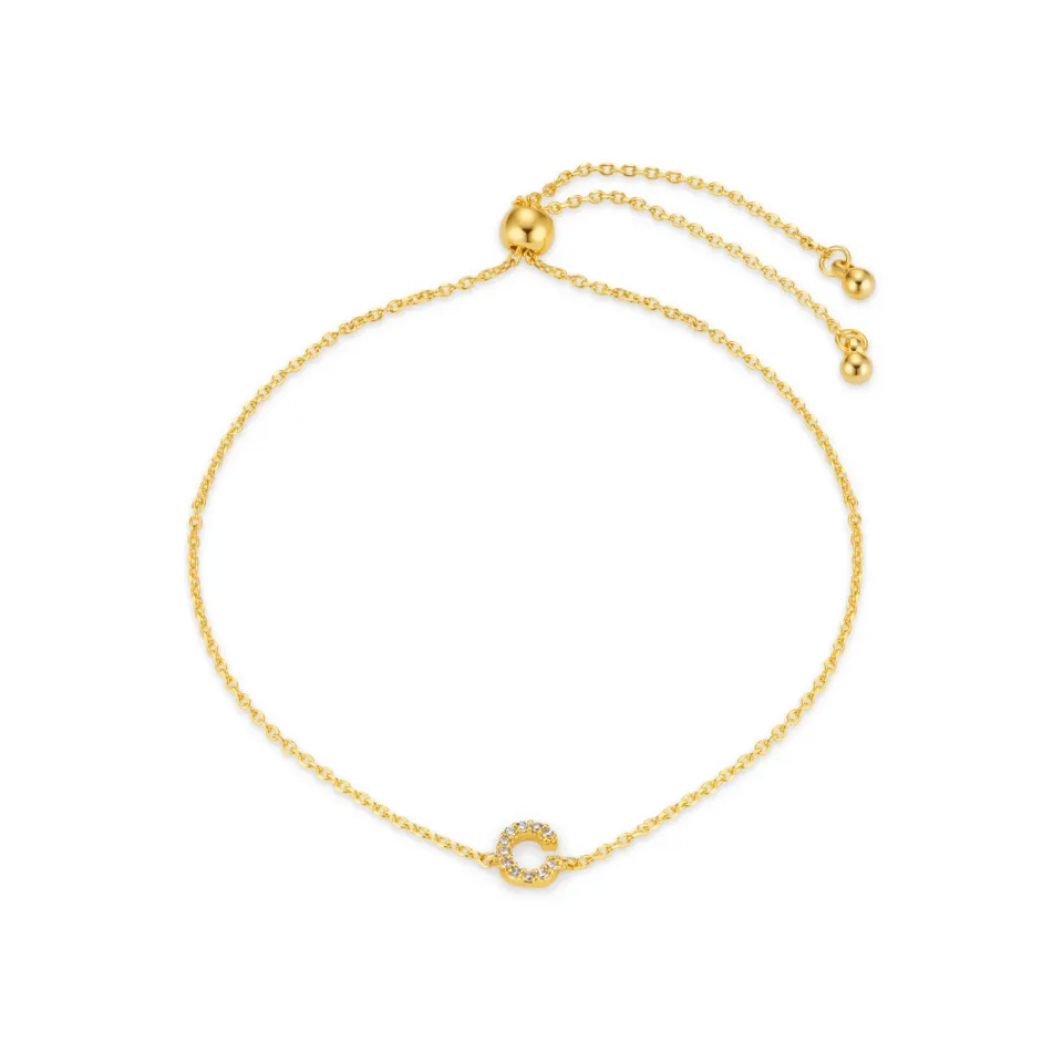 Orelia C Pavé Initial armbånd forgyldt slider