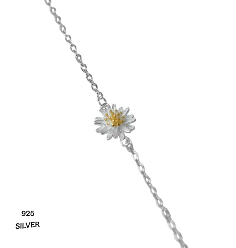 Wos Woodstock armbånd sølv 925 blomst 18,5 cm