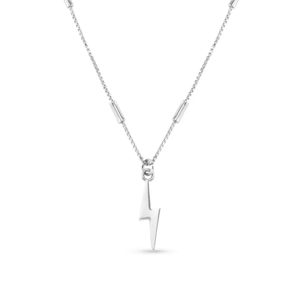 Orelia Lightning Charm halskæde sølv lyn genbrug