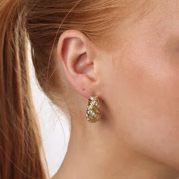 Timi of Sweden Coco stud øreringe croissant krystal guld