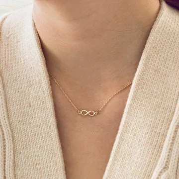 TIMI OF SWEDEN Infinity smykkesæt guld halskæde øreringe