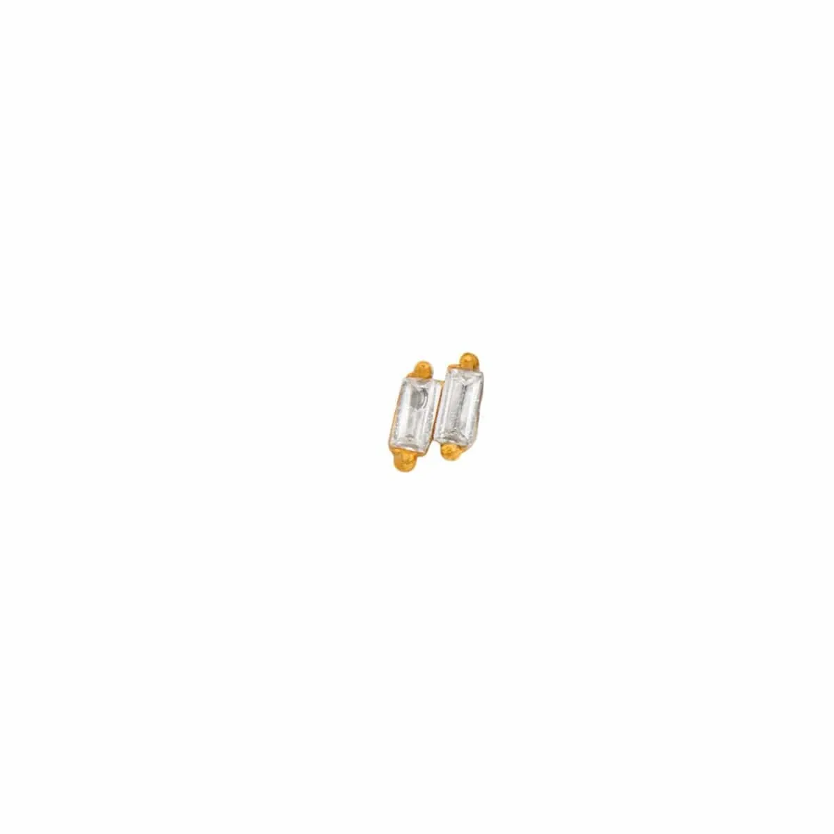 Orelia Double Micro Baguette Barbell øreringe guld zirkonia