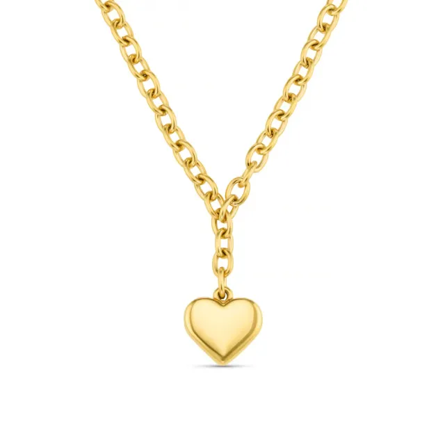 Orelia LUXE Chunky Heart Drop halskæde guld