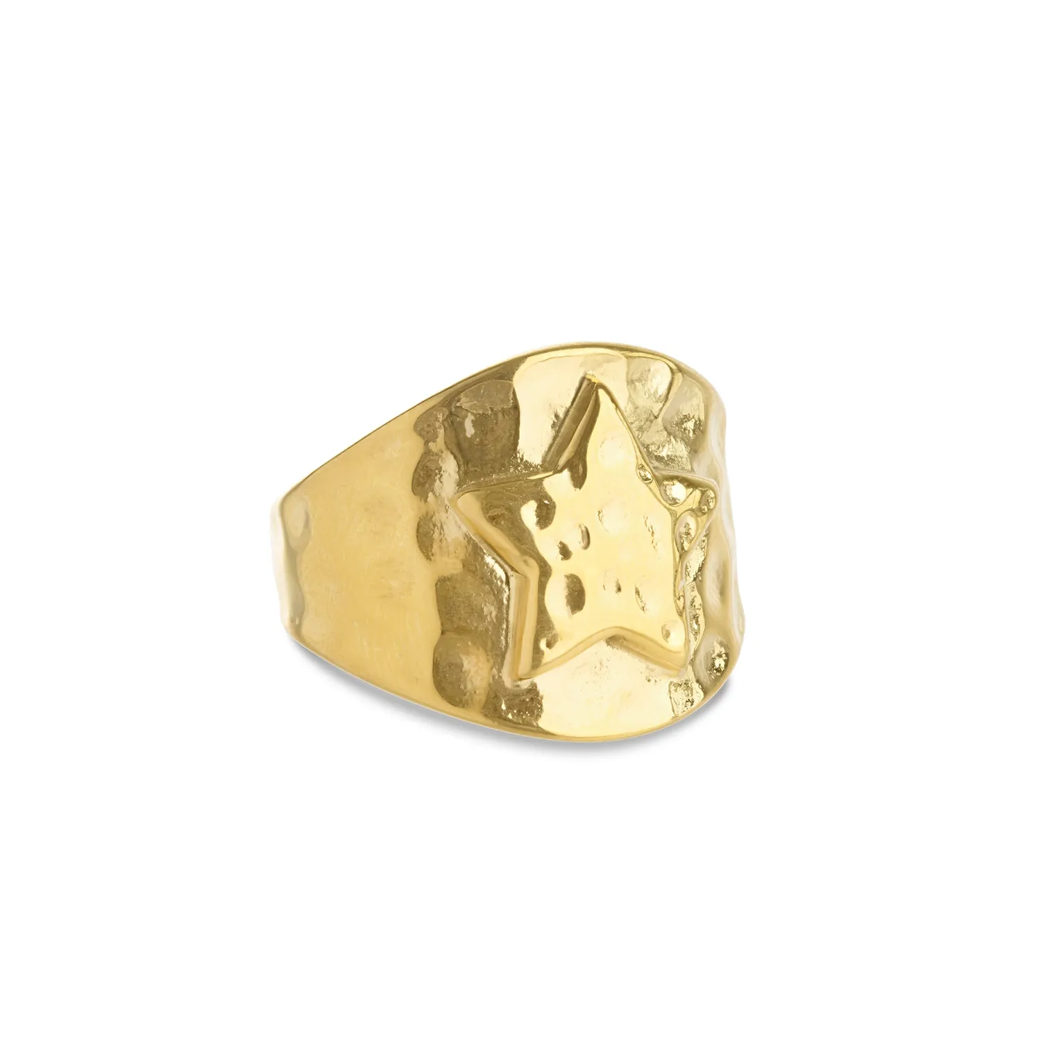 TIMI OF SWEDEN Yrsa ring stjerne guld sølv 17 mm