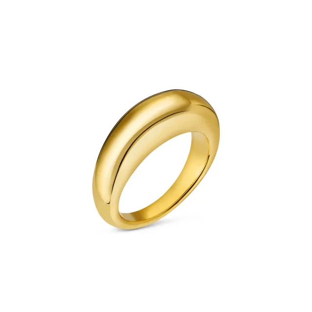 Orelia LUXE Domed ring guld S/M kuppel