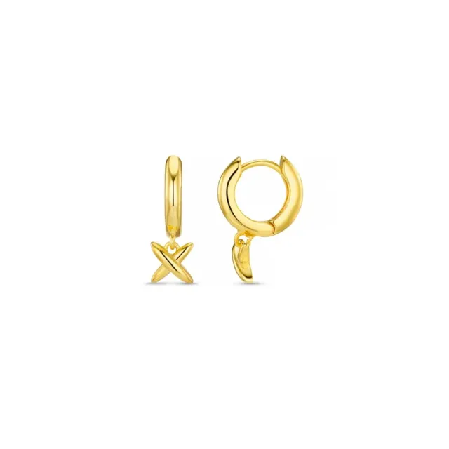 Orelia Polished Cross Charm Huggie øreringe guld
