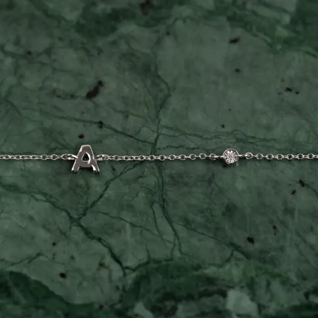 Sisi Copenhagen Letter lab-diamant armbånd hvidguld bogstav