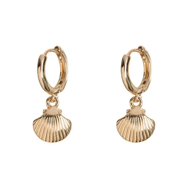 TIMI OF SWEDEN Mermaid Shell hoop øreringe forgyldt