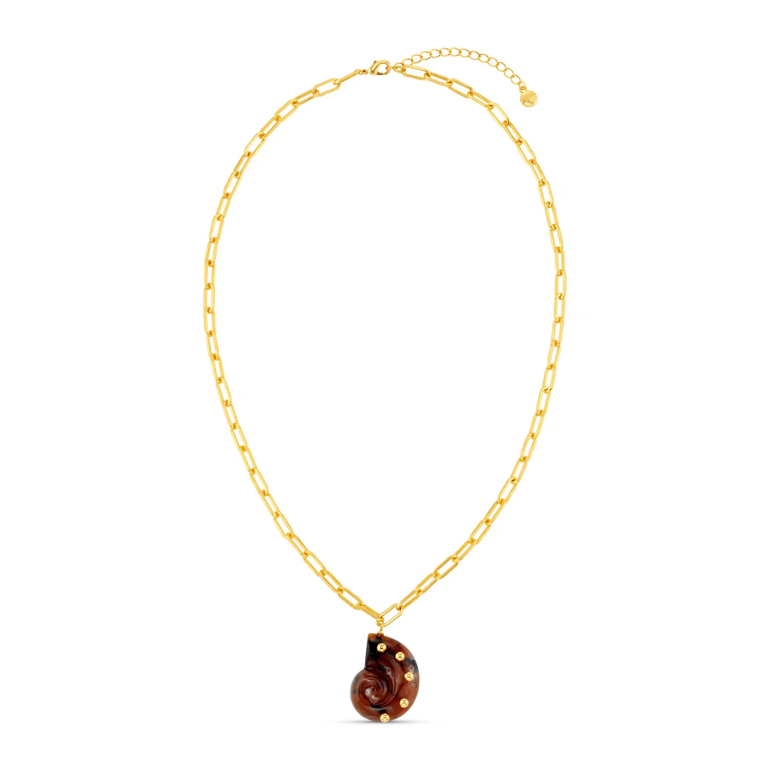 Orelia Studded Resin Ammonite halskæde guld