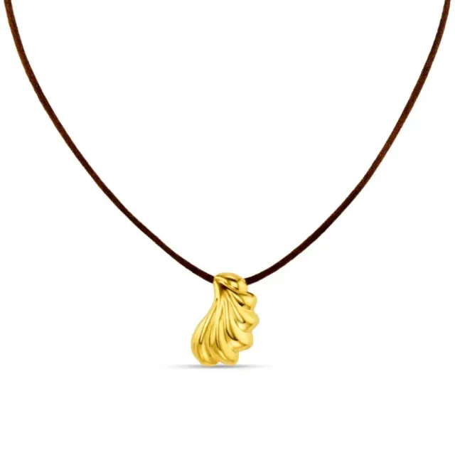 Orelia LUXE Shell Pendant halskæde brun snor