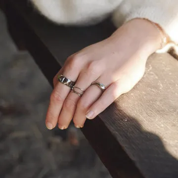TIMI OF SWEDEN Maria ring flettet rustfrit stål str 17