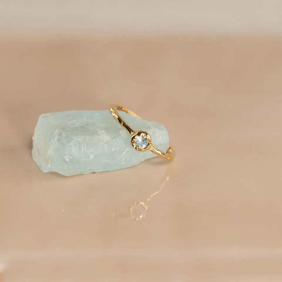 Sisi Copenhagen Selene ring forgyldt blå topas