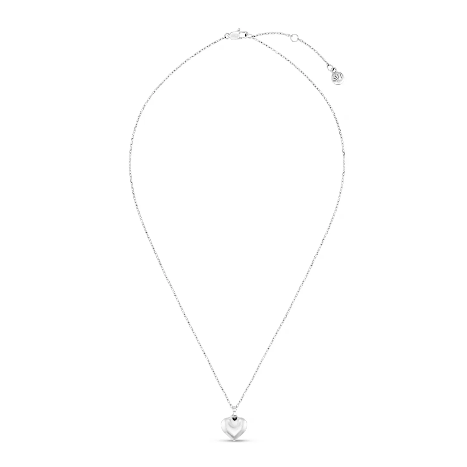 Orelia LUXE Domed Heart halskæde sølv