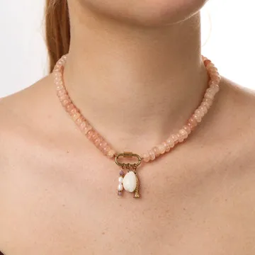 TIMI OF SWEDEN My Ocean Bead halskæde forgyldt 40 cm