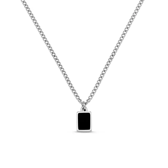 Orelia Black Agate halskæde sølv sort