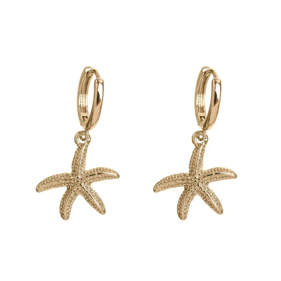 TIMI OF SWEDEN Starfish hoop øreringe forgyldt