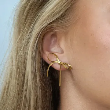 TIMI OF SWEDEN Juliette sløjfe studs øreringe guld vandtæt