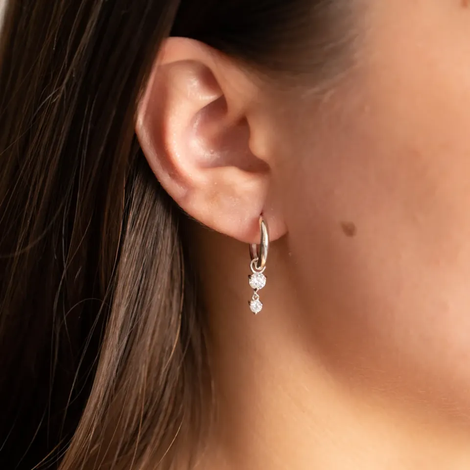 Sisi Copenhagen Elenor Crystal øreringe sølv zirkon 15 mm