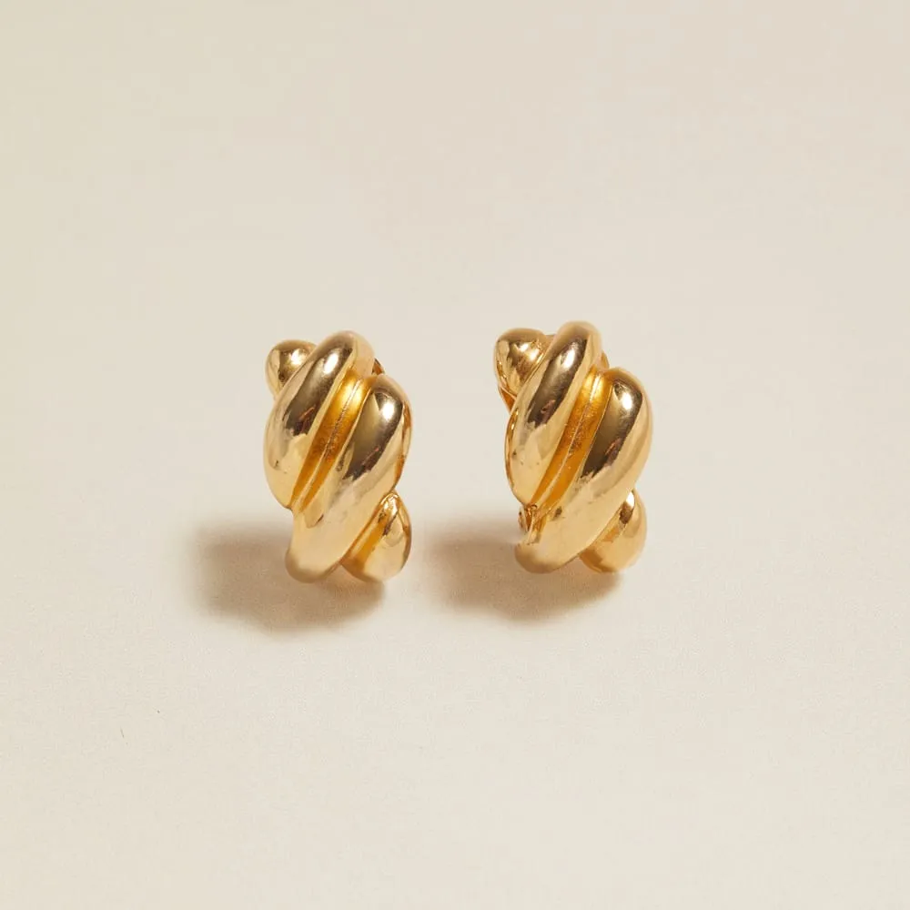 Orelia Vintage Sculptural clip-on øreringe guld