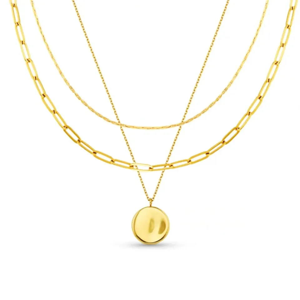Orelia LUXE Coin Multi-Row halskæde guld 3-rækket