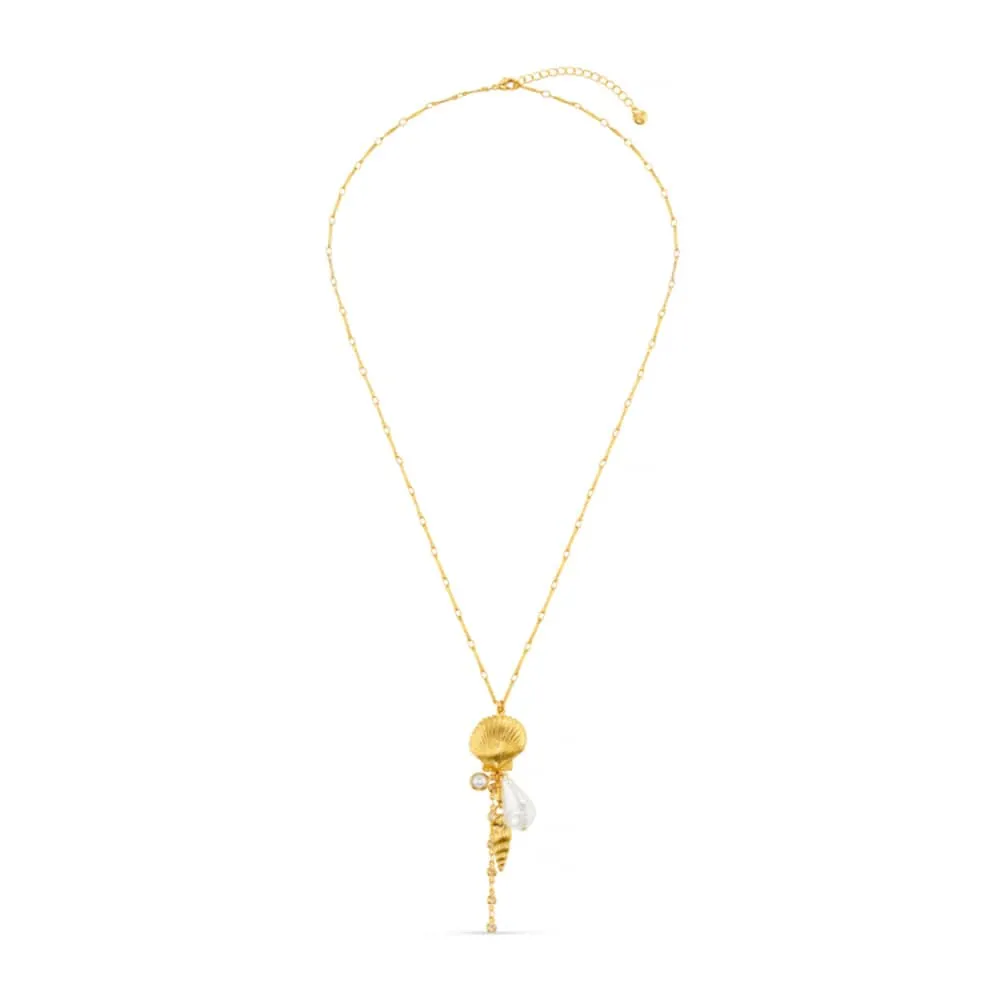 Orelia Statement Shell Pearl Cascading halskæde guld lang