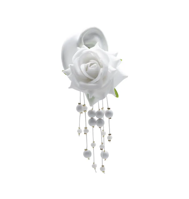 WOS UP Emilia øreringe hvid rose 14 cm