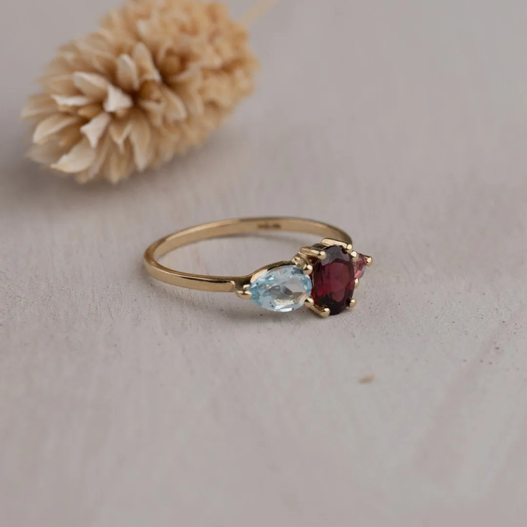 Sisi Copenhagen Gem Cluster ring guld topas str. 50-62
