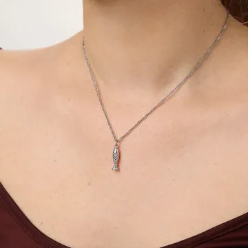 TIMI OF SWEDEN Boel halskæde lariat perle 80 cm stål