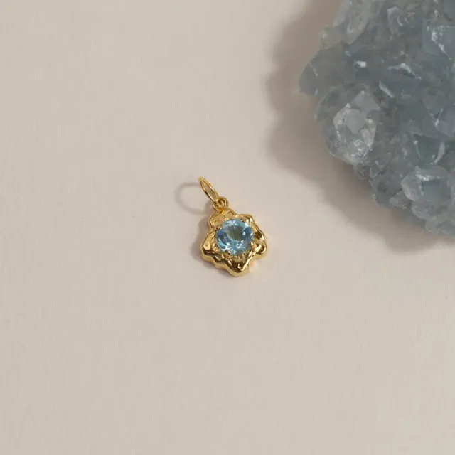 Sisi Copenhagen Emilia Blue Topaz vedhæng forgyldt blå topas