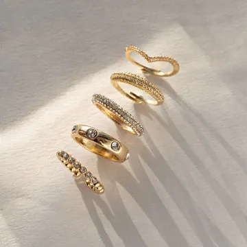 TIMI OF SWEDEN Nandi ring forgyldt med zirkonia str 17