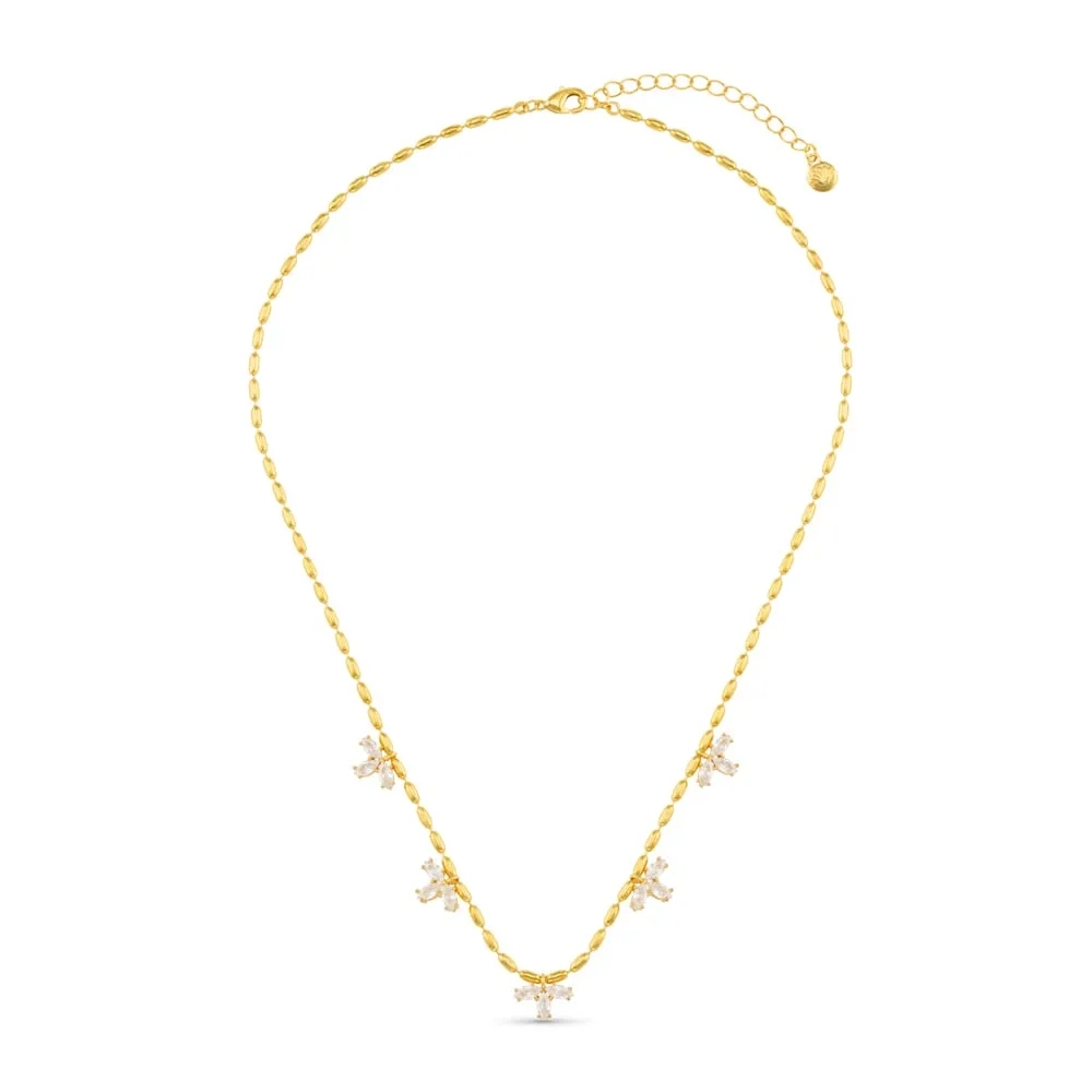 Orelia Multi Crystal Navette halskæde guld krystal