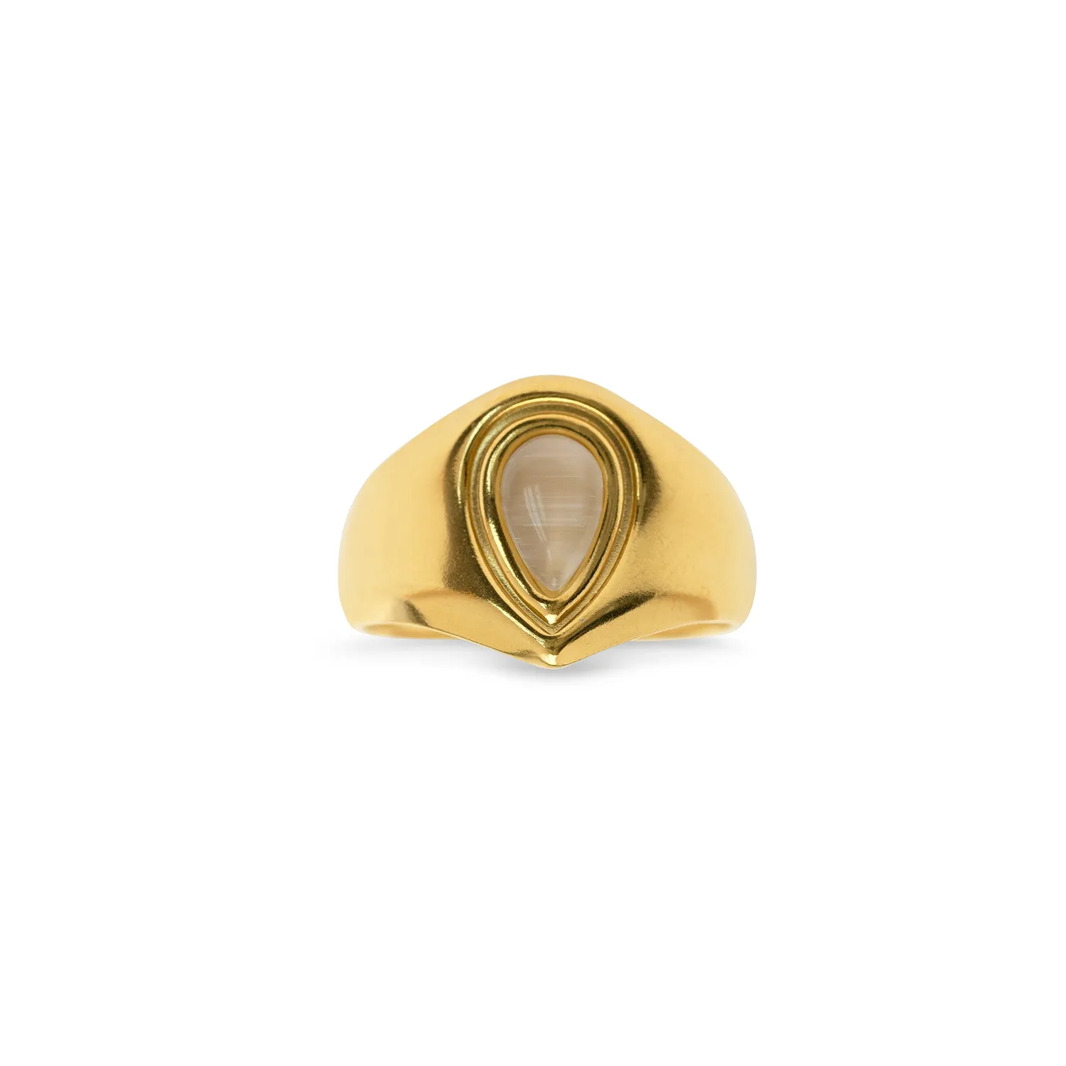 TIMI OF SWEDEN Malou ring stål guld 14,5 mm sten