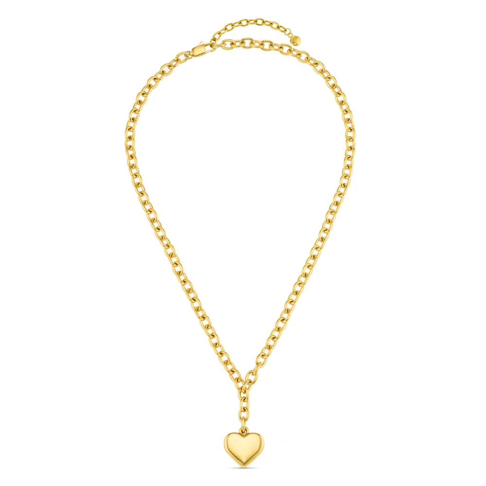 Orelia LUXE Chunky Heart Drop halskæde guld