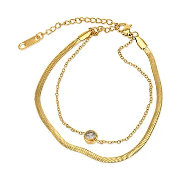 TIMI OF SWEDEN Solvej Duo Armbånd Stål 17+5 cm