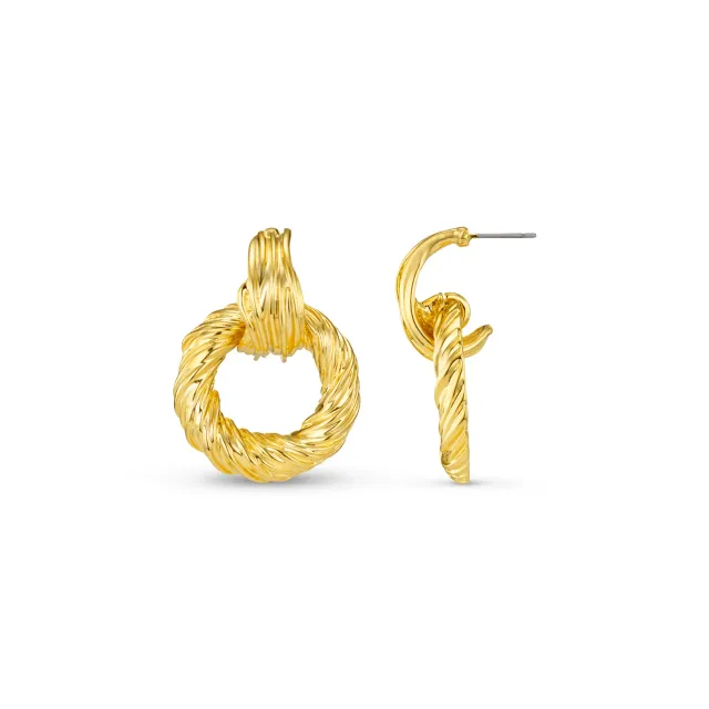 Orelia Statement Textured Door Knocker øreringe forgyldt