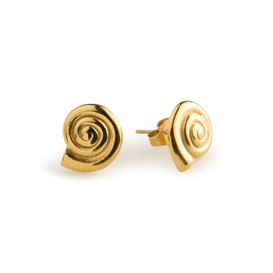 TIMI OF SWEDEN Anne shell studs øreringe guld 13 mm
