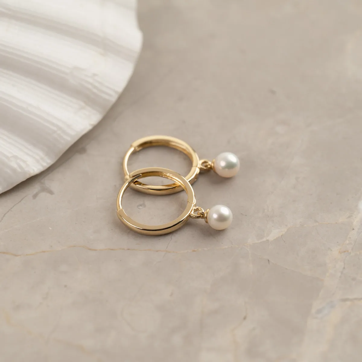 Sisi Copenhagen Enya Pearl creoler massivt guld perle