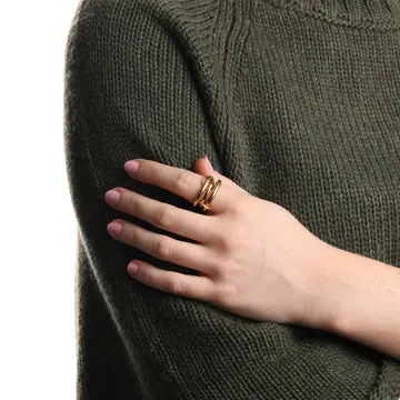 TIMI OF SWEDEN Irene stacked ring rustfri stål sølv