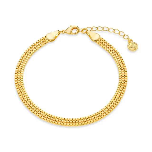 Orelia Flat Box Chain armbånd guld