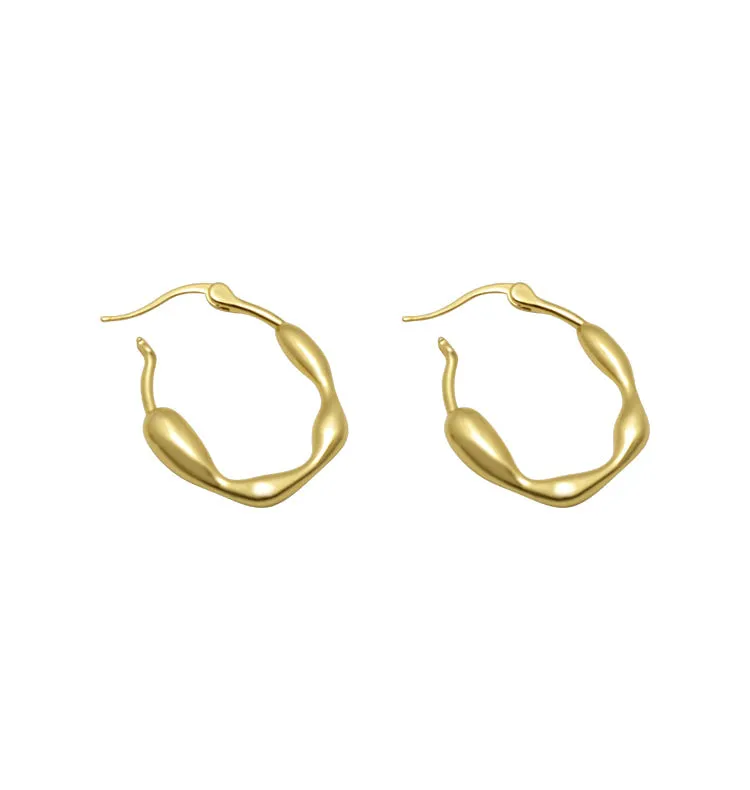 Wos Vanessa hoops guld 2,7 cm bølget