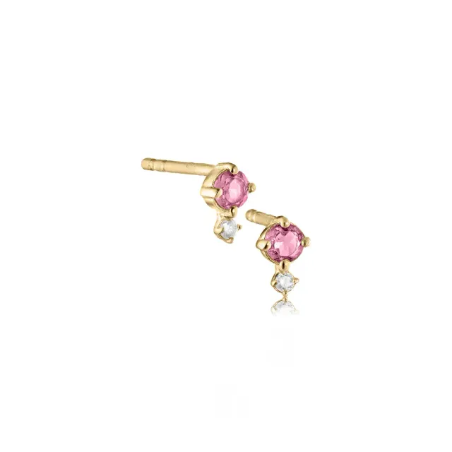 Bykjaergaard Glow øreringe pink turmalin diamant forgyldt