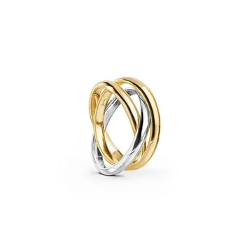 TIMI OF SWEDEN Alvy ring twist 18 mm guld vandtæt