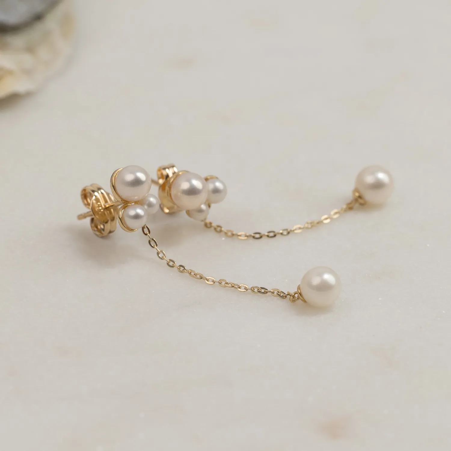 Sisi Copenhagen Pauline Pearl Drop øreringe 9 kt guld perle