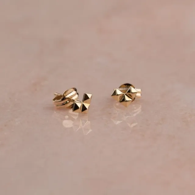 Sisi Copenhagen Rivet Heart ørestikker 9 kt guld par