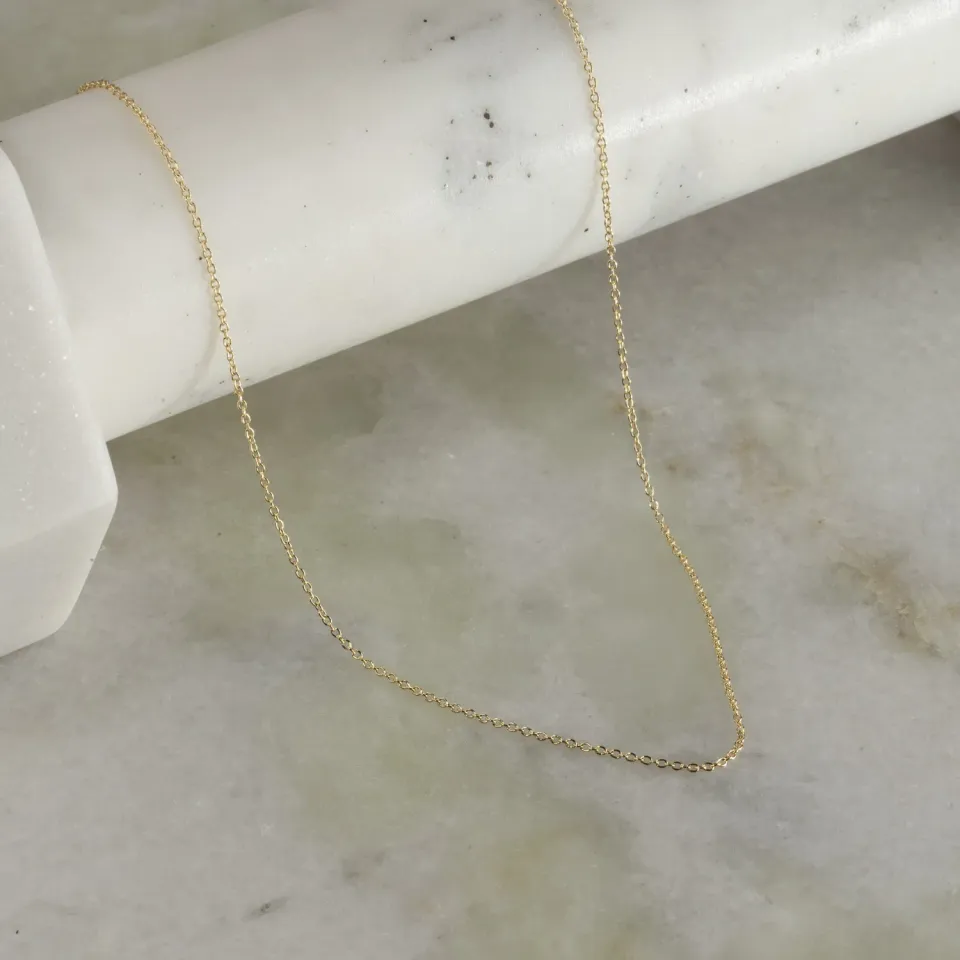 Sisi Copenhagen Simple Link Solid Gold Chain halskæde 14 kt guld 42 cm
