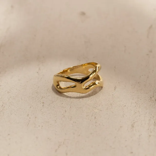 Sisi Copenhagen Astra ring forgyldt organisk str. 48